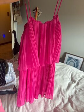 Naked Zebra Hot Pink Ruffled Romper